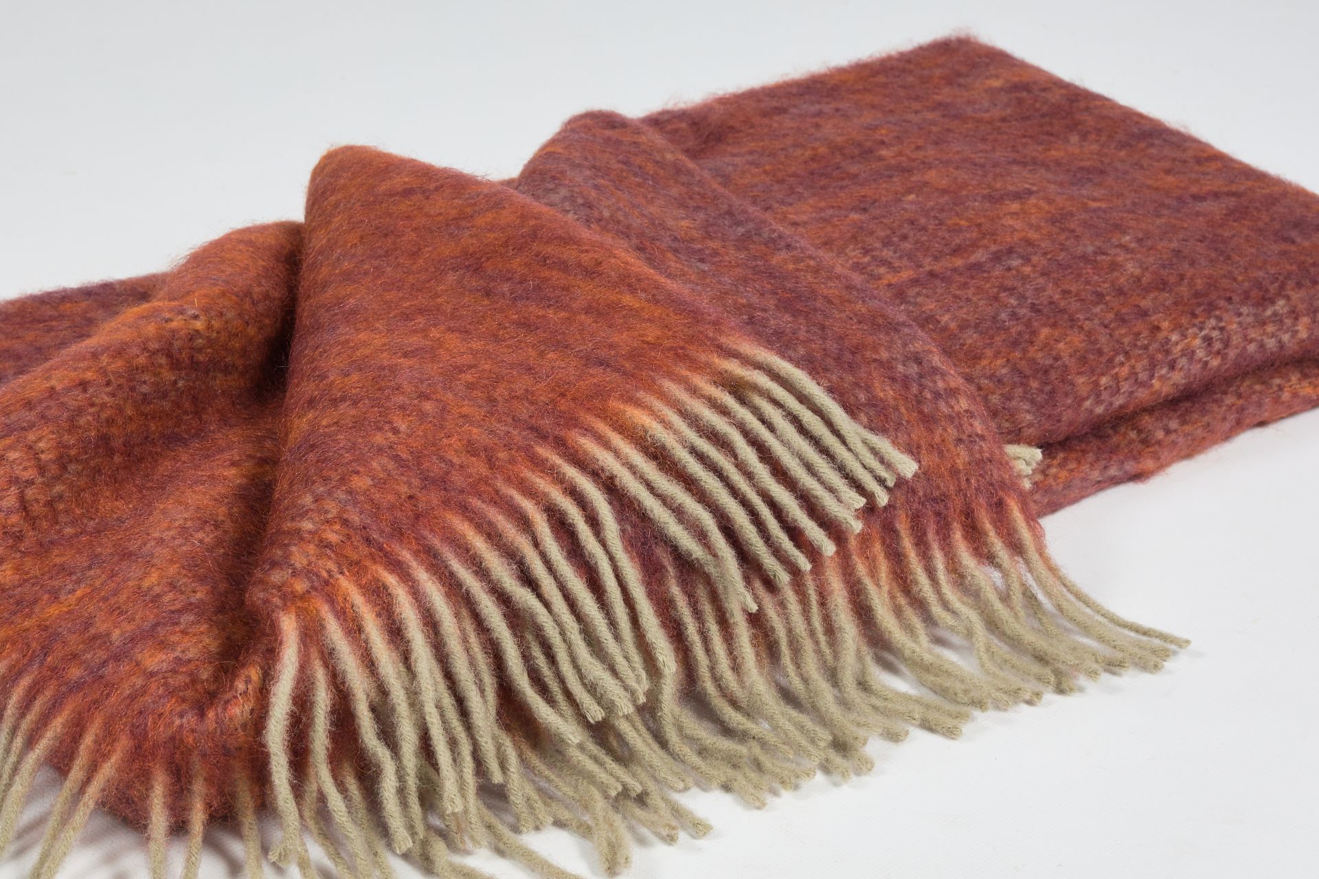 Burnt Orange Mohair Throw Richard Grafton Interiors