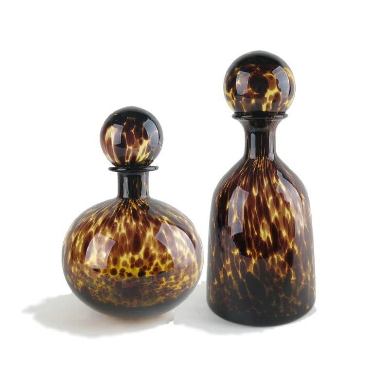 Leopard Decorative Glass Bottle Richard Grafton Interiors